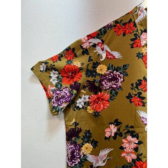 Goodthreads Men's Casual Button Up Poplin Shirt Short Sleeve Sz XXL Multi Floral - Picture 8 of 14